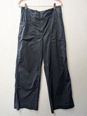 Odeeh Navy Blue Wide Leg High Rise Pants Trousers Size 38